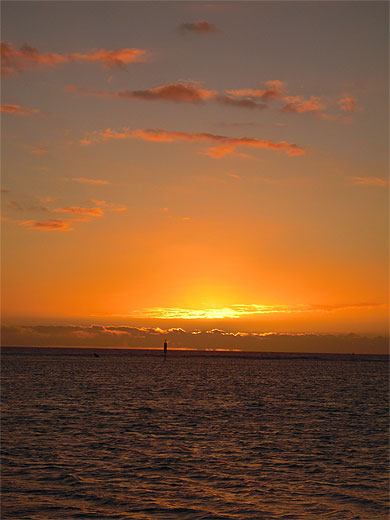 Couch� de soleil � la plage de l'Hermitage