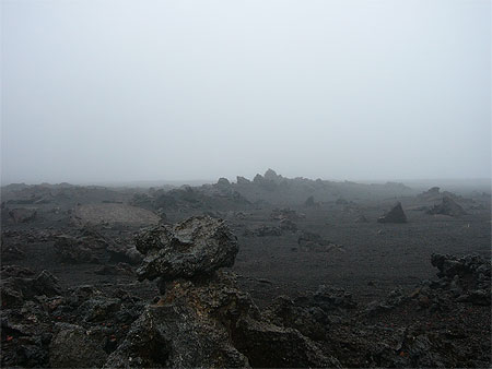 Plaine des Sables sous le brouillard
