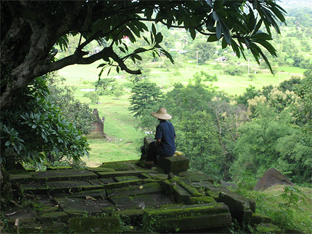 Soleil couchant sur Champassak, Laos