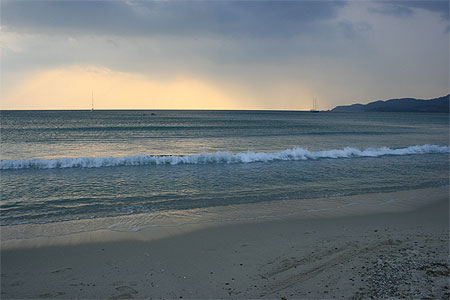 D�but de soir�e sur la plage de Campulongu