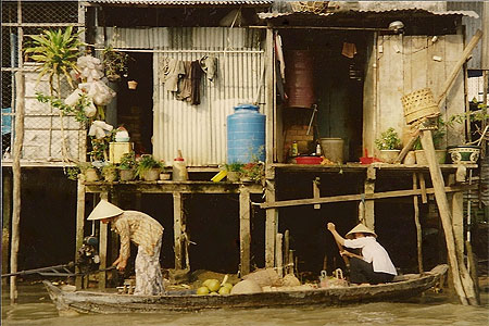 La vie sur les rives du Mekong