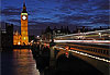 Big ben and Westminster bridge by night