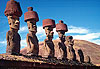 Moais sur l�ahu Nau