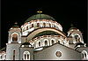 L��glise de Saint-Sava, la nuit