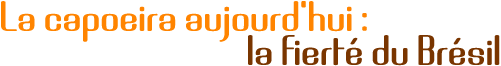 LA Capoeira aujourd'hui : La fiert� du Br�sil