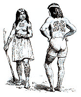 Chez les Ha�da, les motifs permettaient d'identifier la famille et le groupe, mais diff�raient selon les hommes et les femmes.