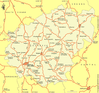 Carte Corr�ze