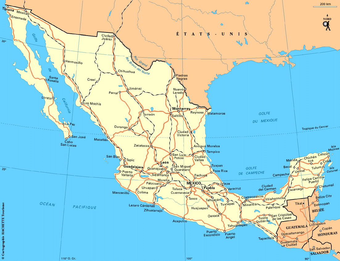 carte-mexique-detaillee