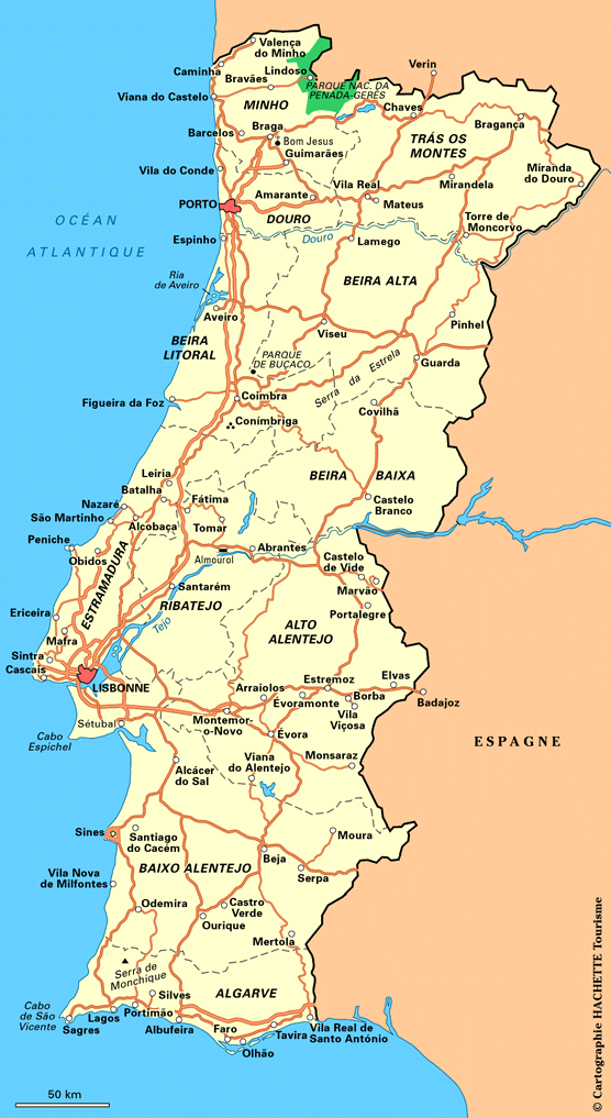carte du portugal - Image