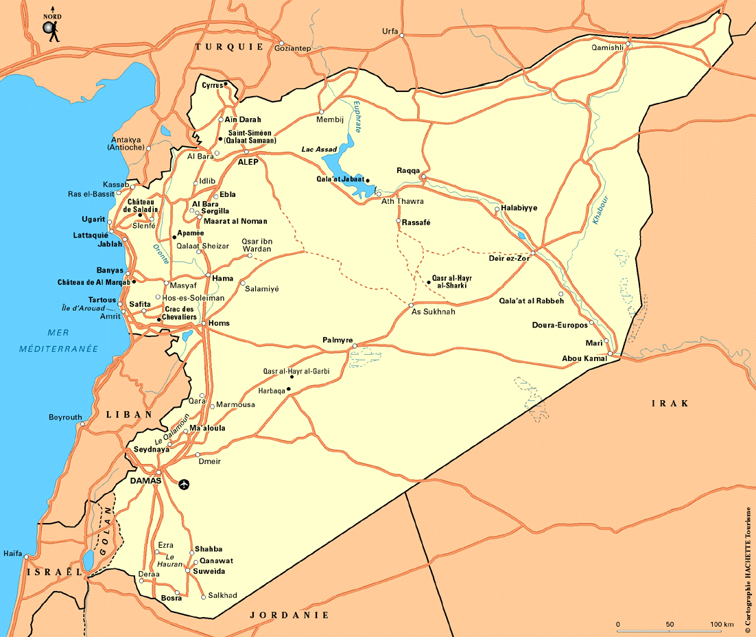 syrie carte detaillee - Image