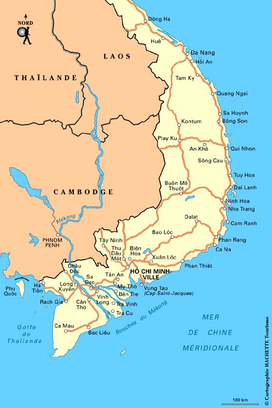 Plan Vietnam sud : cliquez sur la carte Vietnam sud pour l'agrandir