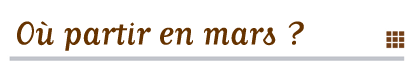 O� partir en mars