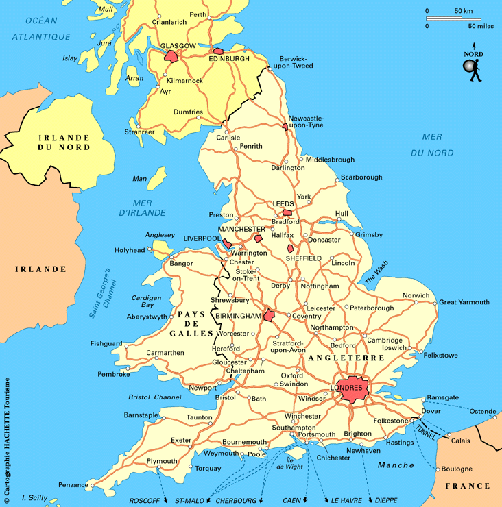 carte détaillée du royaume uni