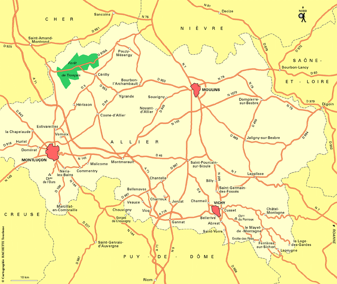 Carte Allier - Plan Allier