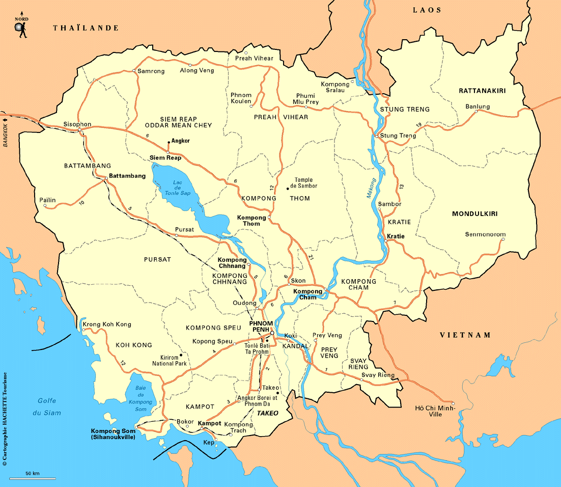 cambodge carte geographique