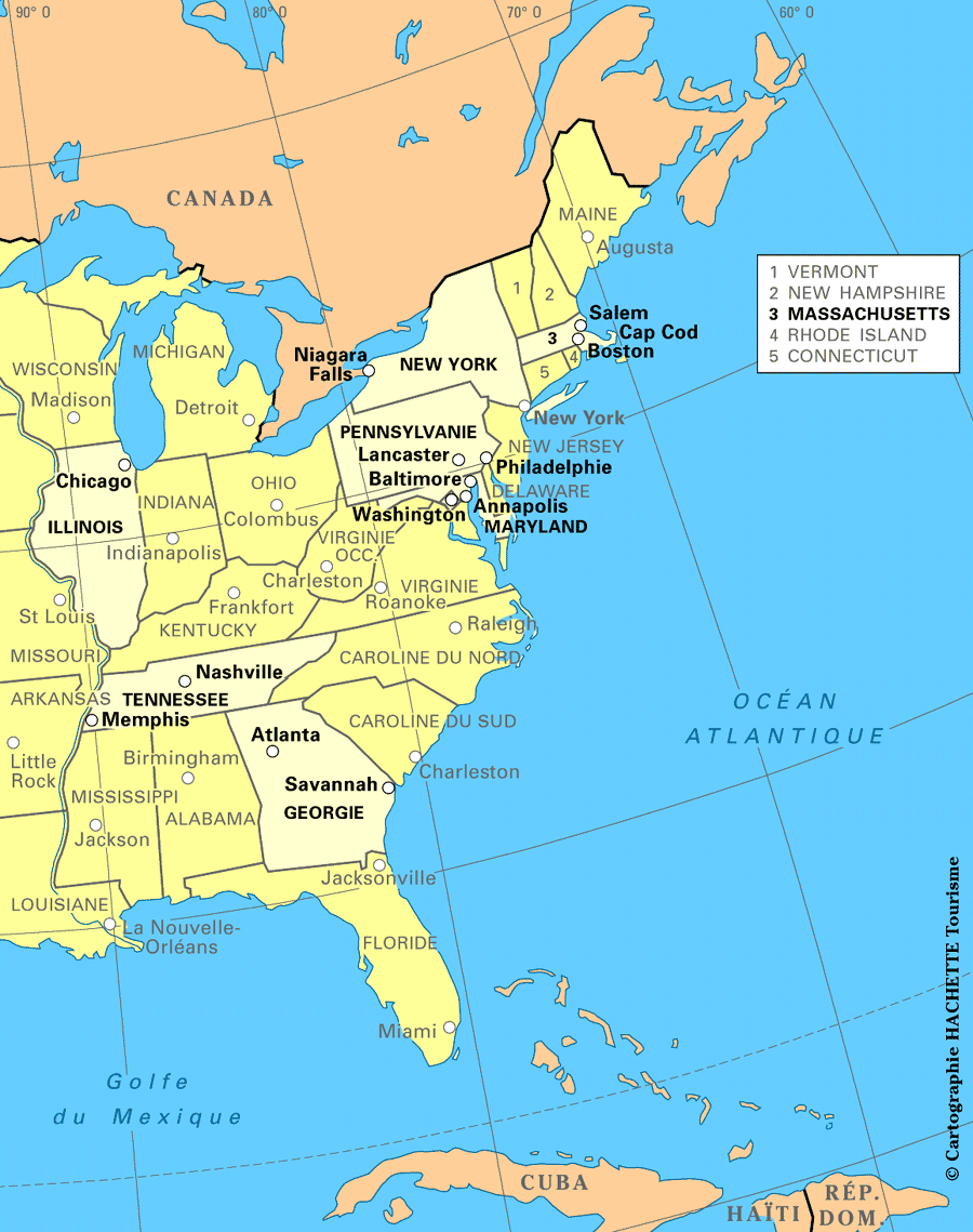 carte amerique du nord plan geographique