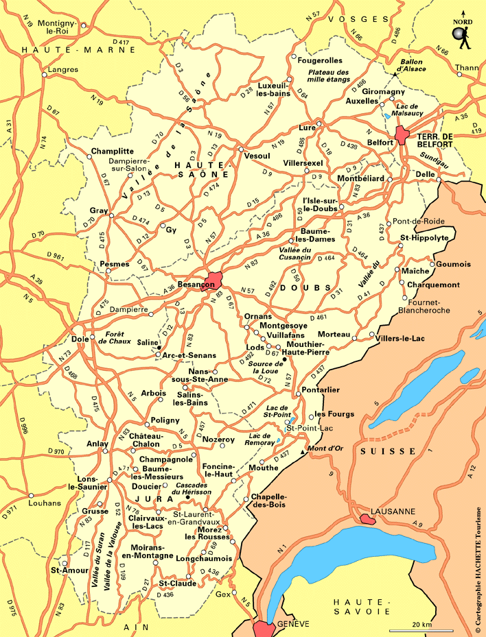 Carte Franche-Comté - Plan Franche-Comté
