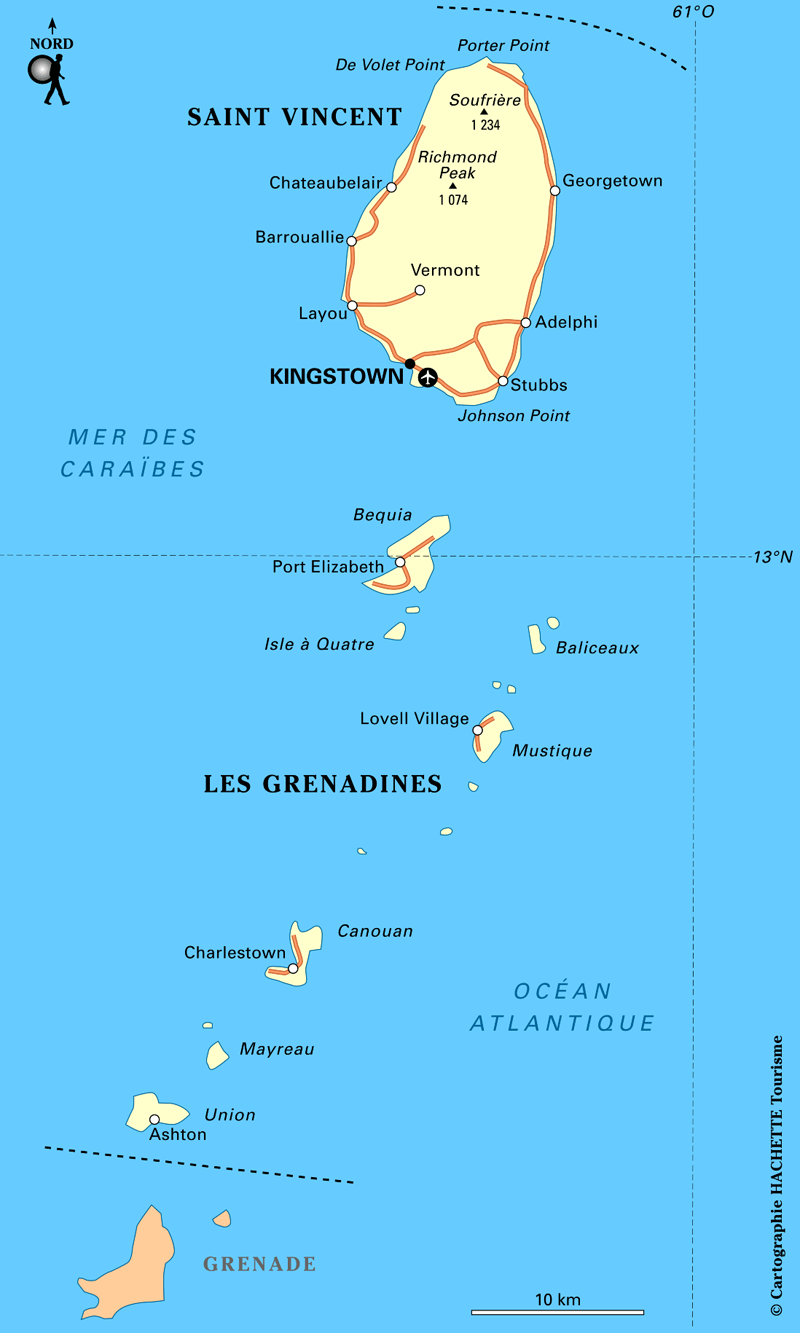 Carte Saint Vincent Et Les Grenadines Plan Saint Vincent
