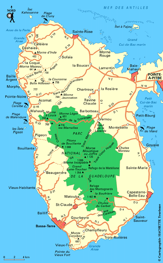 guadeloupe carte géographique