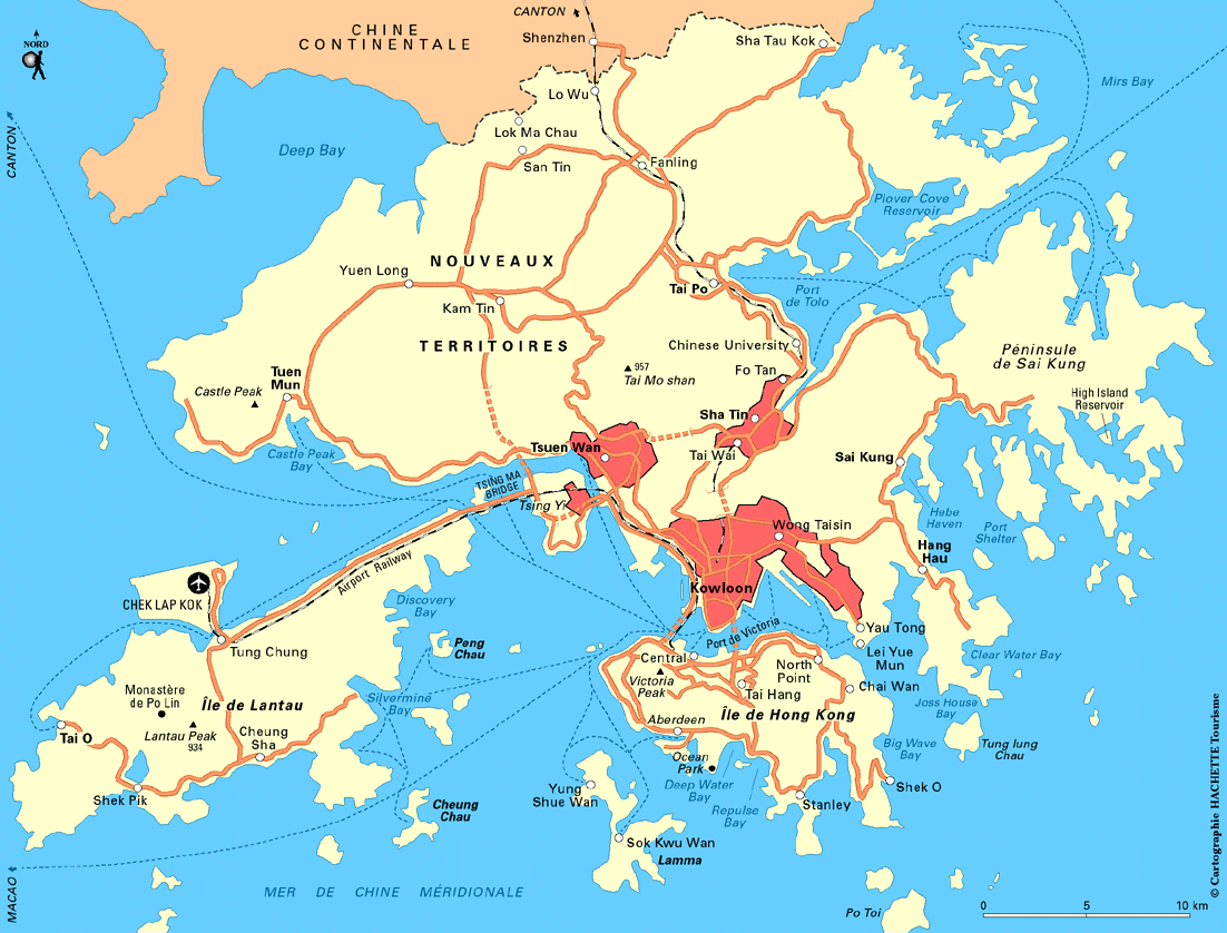 carte hong kong quartiers