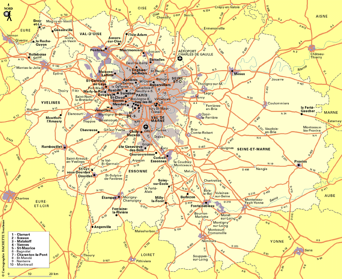 carte banlieue parisienne