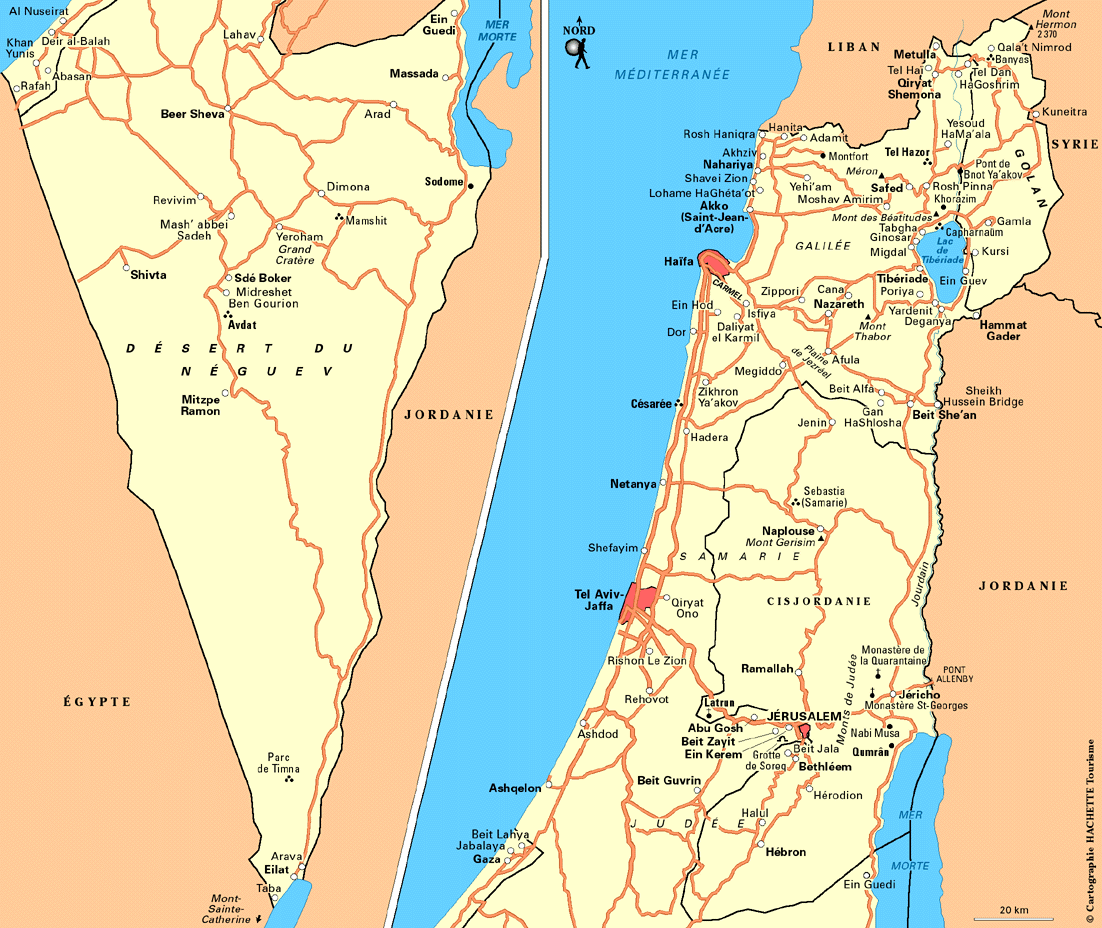 carte israel ville