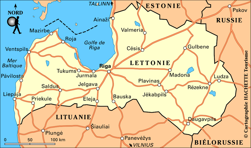 carte de la lettonie