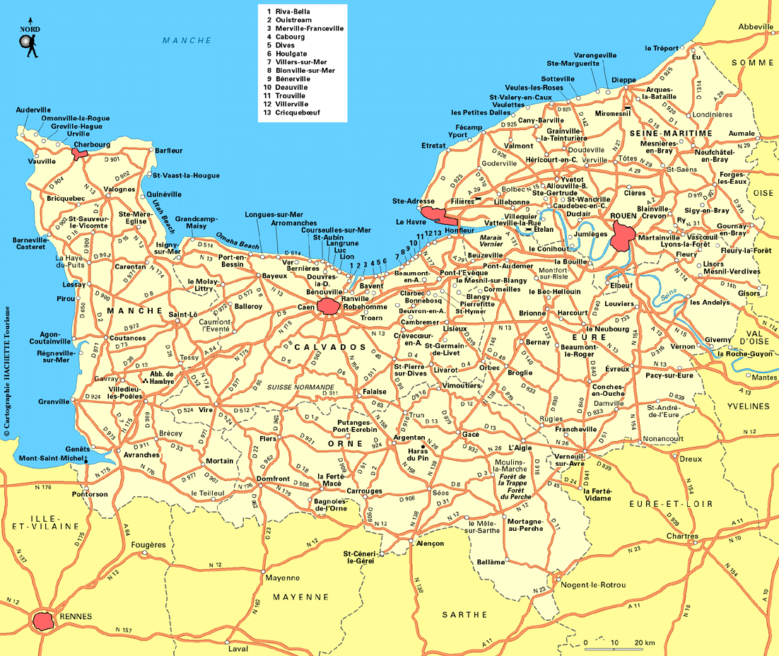 carte geographique de basse normandie