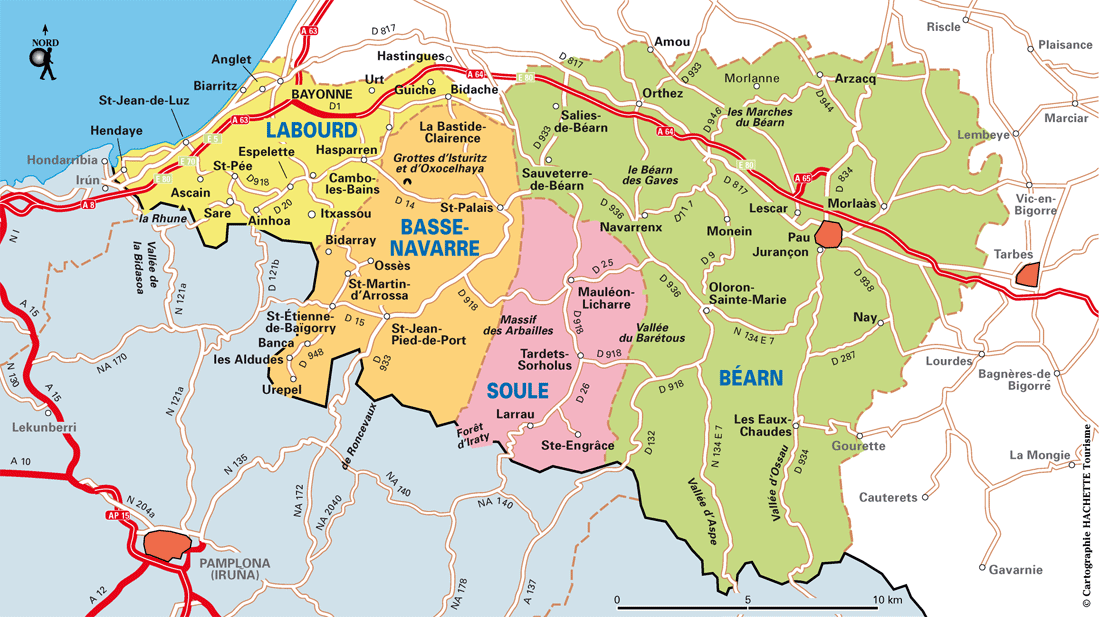 Pays basque carte touristique