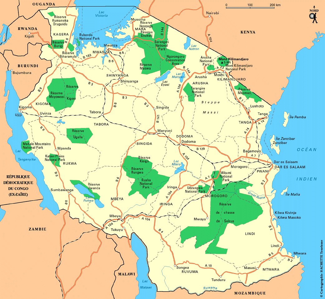 Carte Tanzanie - Plan Tanzanie