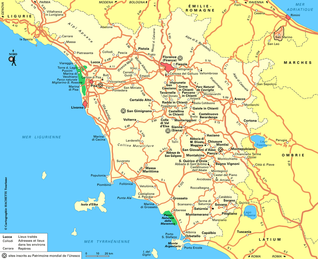Carte de la Toscane